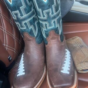 Tin Haul Brown and Teal Western Boots